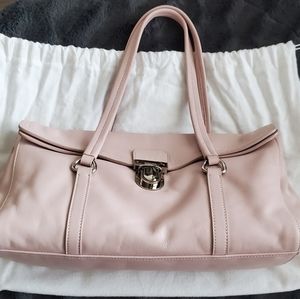 Prada pink leather shoulder bag